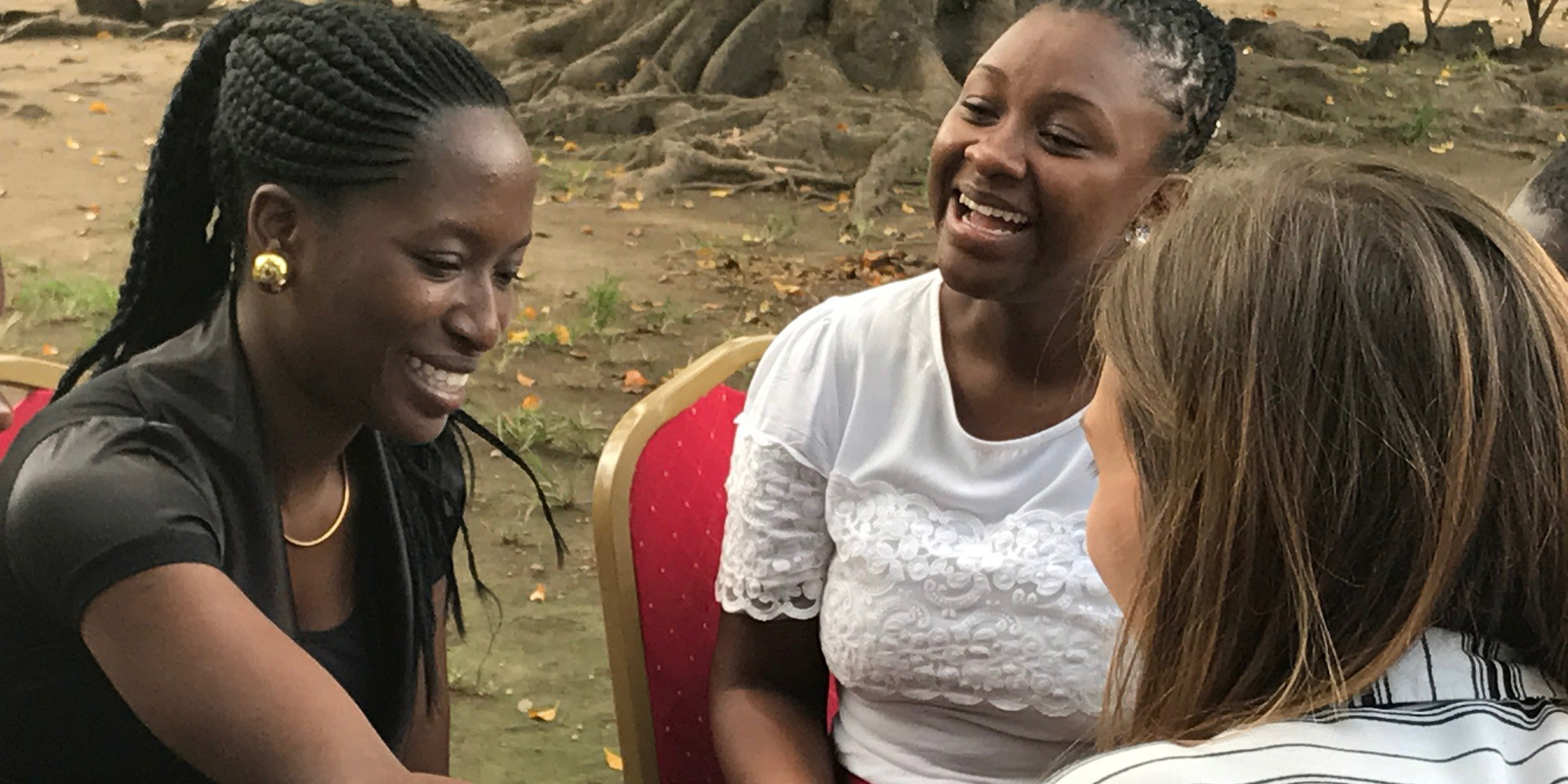 Four teachers from sub-Saharan Africa during a learning workshop